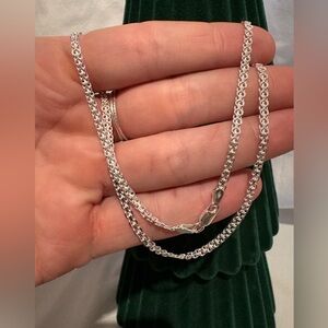 925 Sterling Silver 3mm Bismarck Chain Necklace 16” | Italy Made | Lobster Clasp